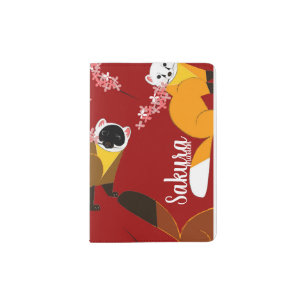 Sakura marten red passport holder