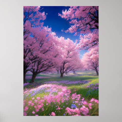 Sakura Meadows in Bloom Poster