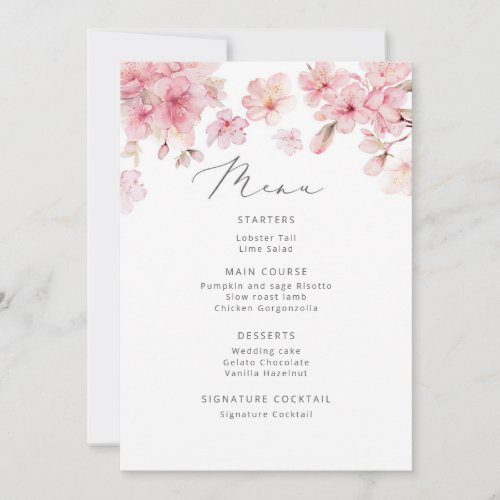 Sakura menu invitation