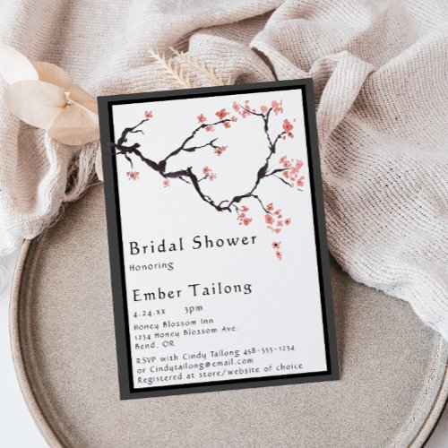 Sakura Mountain  Casual Border Bridal Shower Invitation