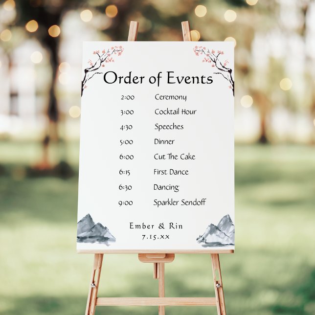Sakura Mountain | Casual Order Of Events Sign (Creator Uploaded)