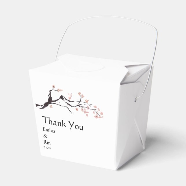 Sakura Mountain | Casual Paper Take Out Favor Box (Front Side)