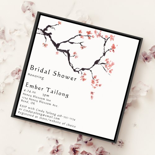 Sakura Mountain  Casual Square Bridal Shower Invitation