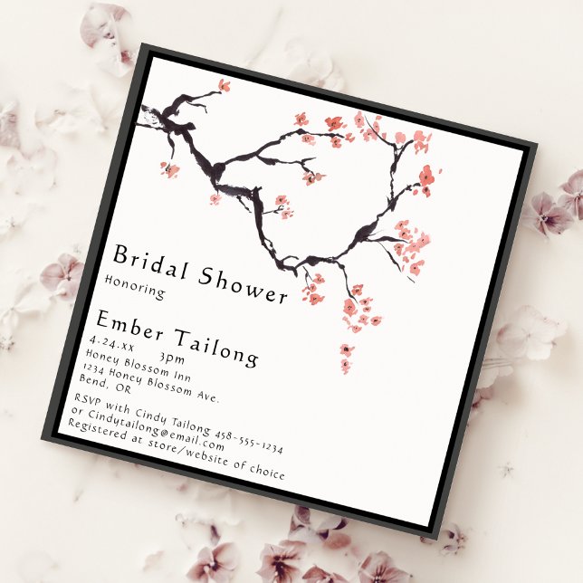 Sakura Mountain | Casual Square Bridal Shower Invitation (Creator Uploaded)