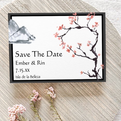 Sakura Mountain  Casual v2 Border Save The Date