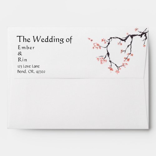 Sakura Mountain  Casual Wedding Envelope