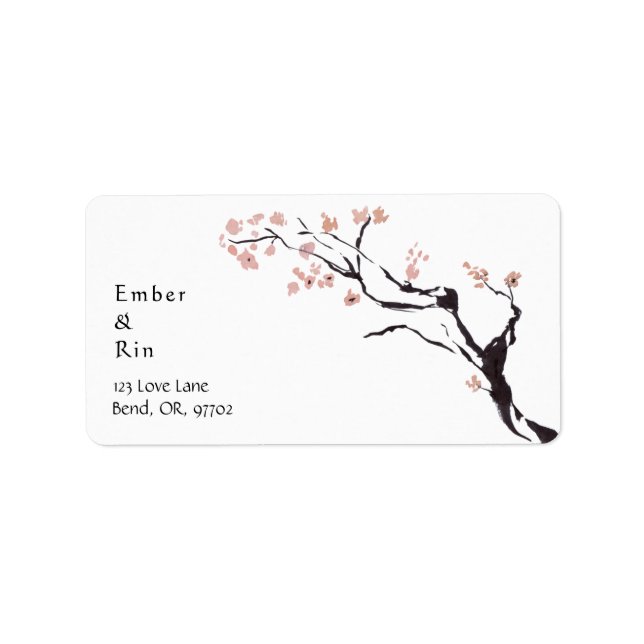 Sakura Mountain | Casual Wedding Return Address Label (Front)
