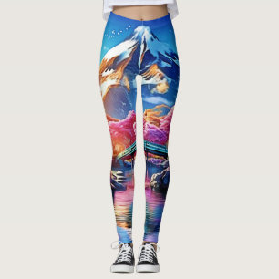 Sakura Mountain: Spring Scene Leggings