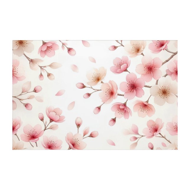 Sakura Movement Seamless Pattern | Feminine  Acrylic Print (Front)