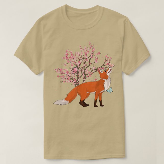 Sakura Nature Forest Animal Lover Cherry Blossom F T-Shirt (Design Front)