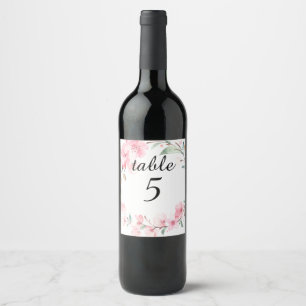 Sakura number table. Wine label. Label
