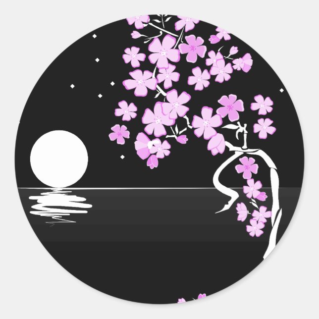 Sakura of the Night Classic Round Sticker (Front)