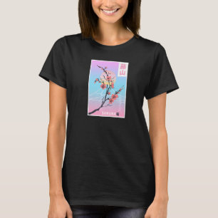 Sakura Pastel Goth Vapor wave Fuji Yama mountain T-Shirt