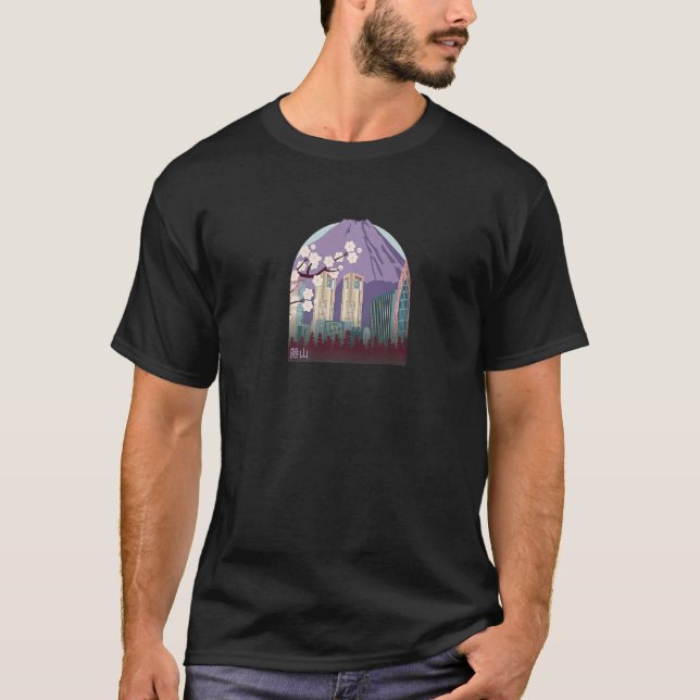 Sakura Pastel Goth Vapor wave Fuji Yama mountain   T-Shirt (Front)