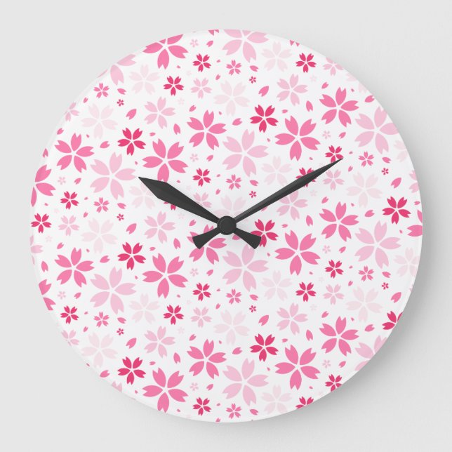 Sakura Pattern Large Clock (Front)