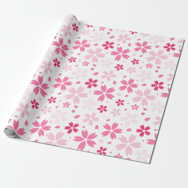 Sakura Pattern Wrapping Paper (Unrolled)