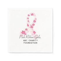 Sakura Pink Breast Cancer Fundraiser QR Code Napkins