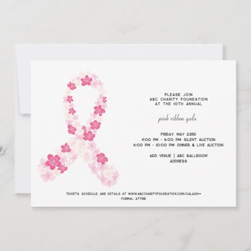 Sakura Pink Breast Cancer Survivor Fundraiser Invitation