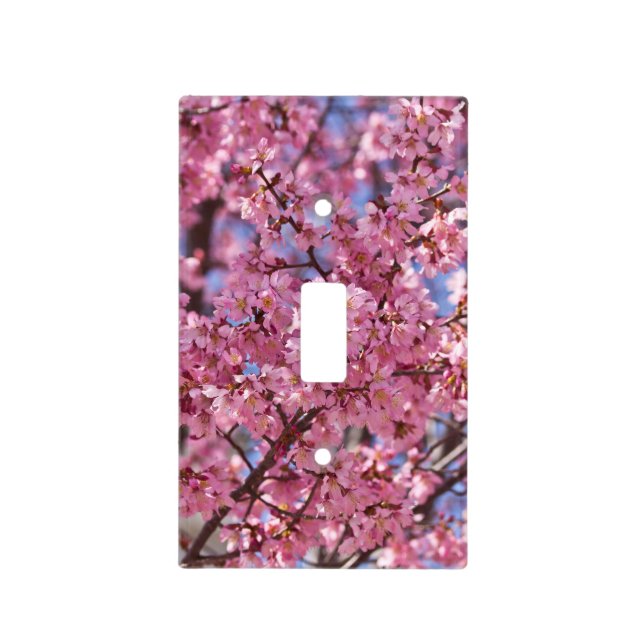 Sakura Pink Cherry Blossom Sky Light Switch Cover (Front)