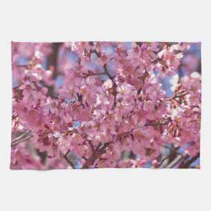 Sakura Pink Cherry Blossom Sky Towel