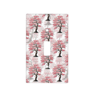Sakura Pink Cherry Blossom Tree Design Light Switch Cover