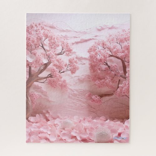 Sakura pink color relax eyes puzzle