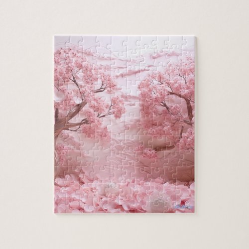 Sakura pink color relax eyes puzzle