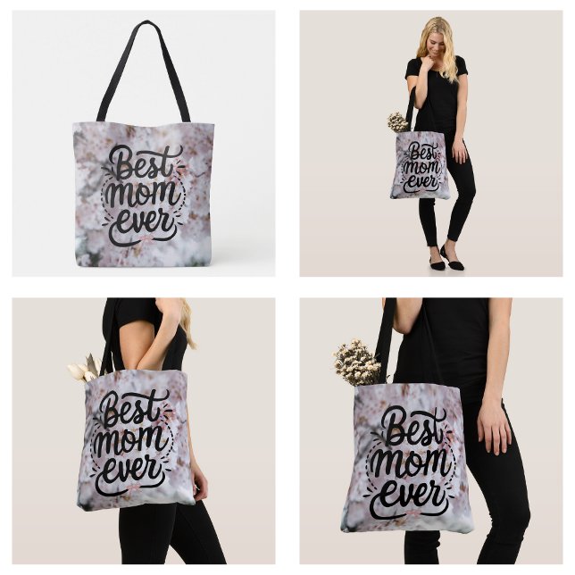 Sakura Pink Elegant Best Mom Ever Mother's Day Tote Bag (Sakura Pink Elegant Best Mom Ever Mother's Day Tote Bag
)