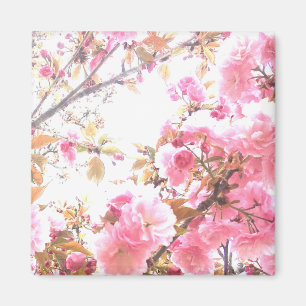 Sakura Pink Flowers Cherry Blossom Floral Patterns Magnet