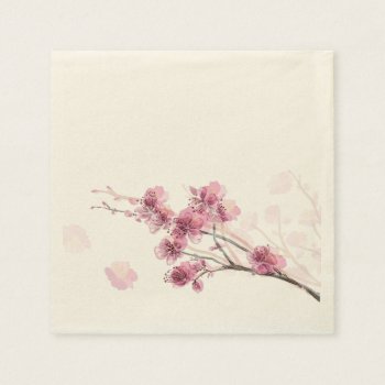 Sakura Pink Paper Napkins (50 Pcs) by JulDesign at Zazzle