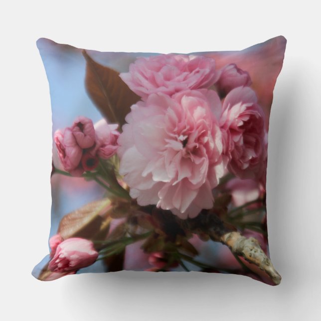 Sakura pink shade throw pillow (Front)