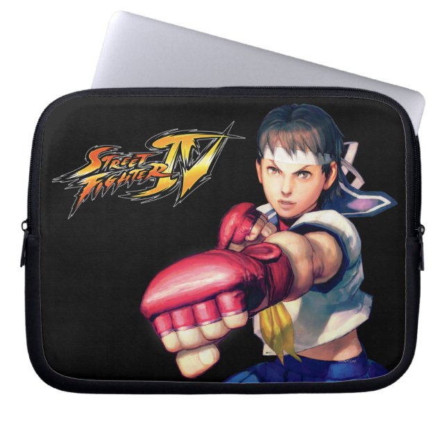 Sakura Punching Laptop Sleeve (Front)