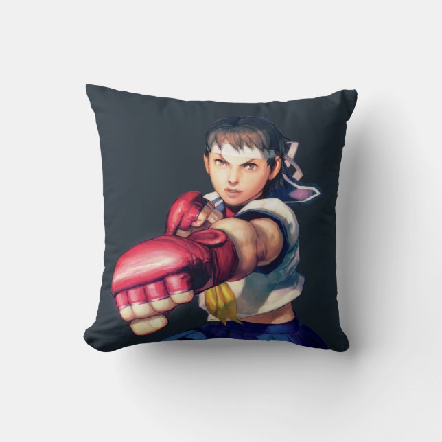 Sakura Punching Throw Pillow (Front)
