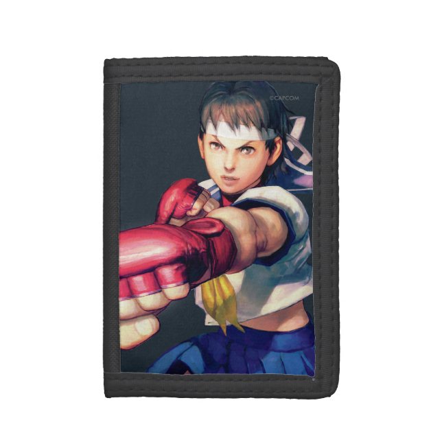 Sakura Punching Trifold Wallet (Front Vertical)