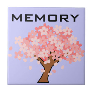 Sakura: Remembering loved ones memorial memory Ceramic Tile