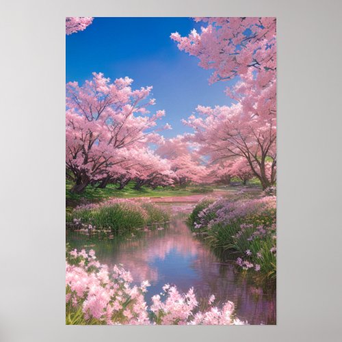 Sakura Rivers Serenity Poster