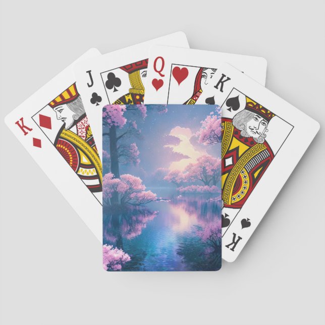 Sakura Serenade, Evening Melodies by the River Poker Cards (Back)