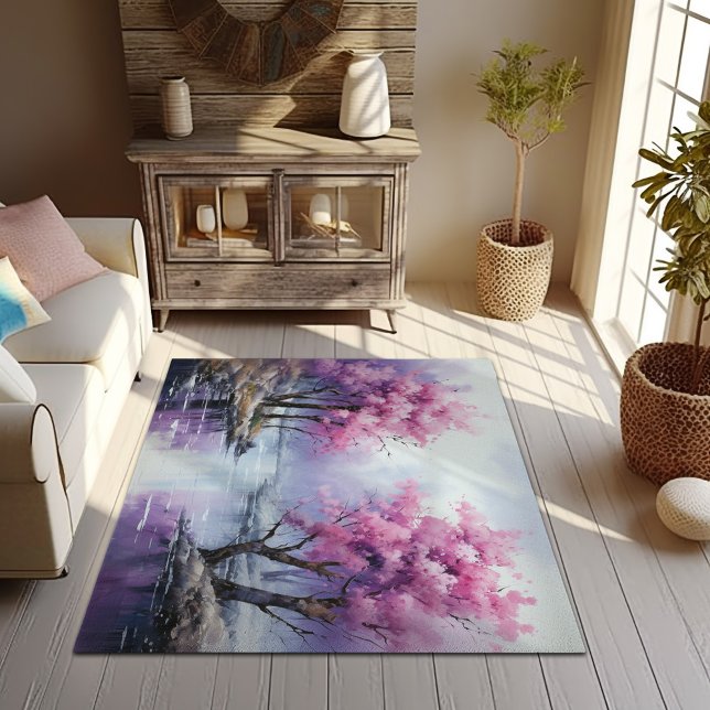 Sakura Serenity:  Japanese Cherry Blossom Rug (Creator Uploaded)