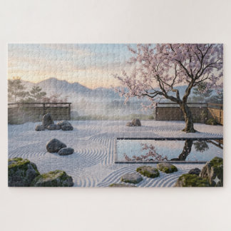 Sakura Serenity: The Minimalist Zen Garden Jigsaw Puzzle