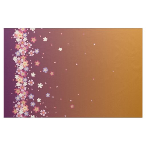 Sakura Showers Ethereal Plum & Gold Kimono Style Fabric