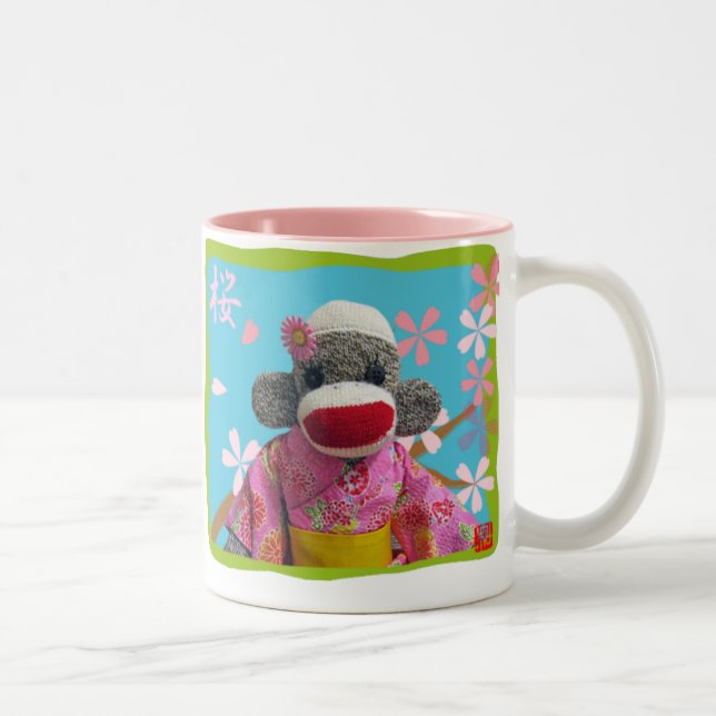Sakura Sock Monkey Mug (Right)