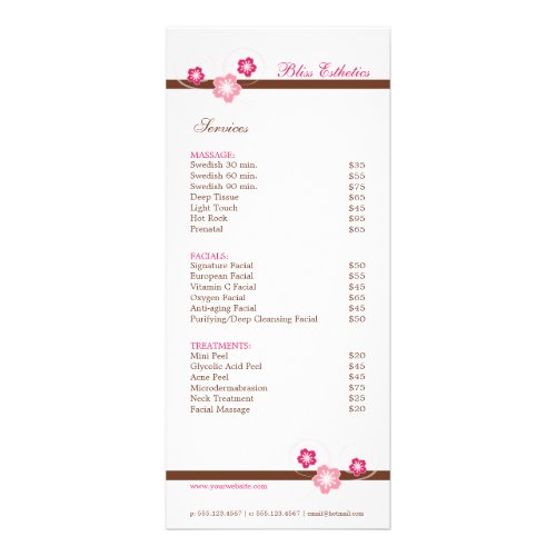 Sakura Spa Menu Template _ Double Sided