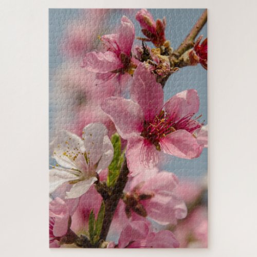 Sakura Splendor Pink Japanese Flower Photography Jigsaw Puzzle