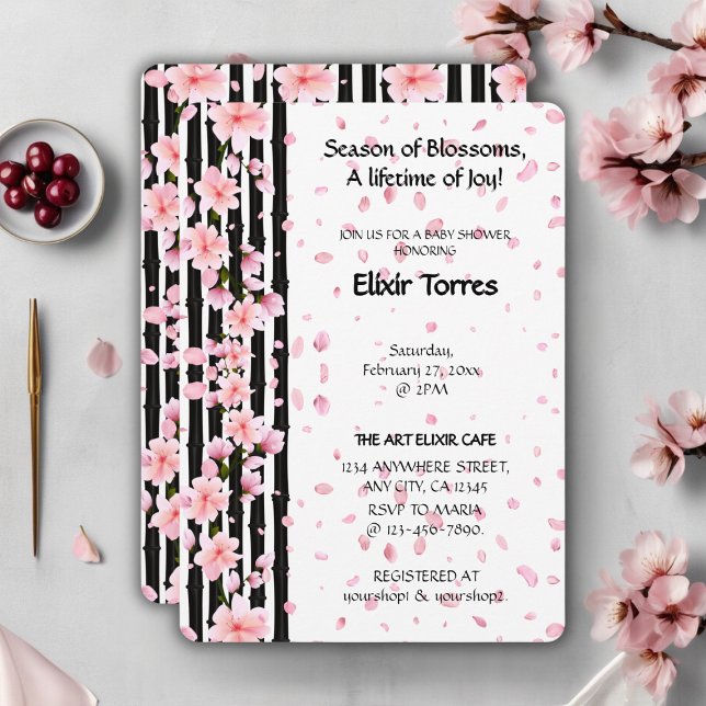 Sakura Spring Cherry Blossoms Baby Shower Invitation (Creator Uploaded)