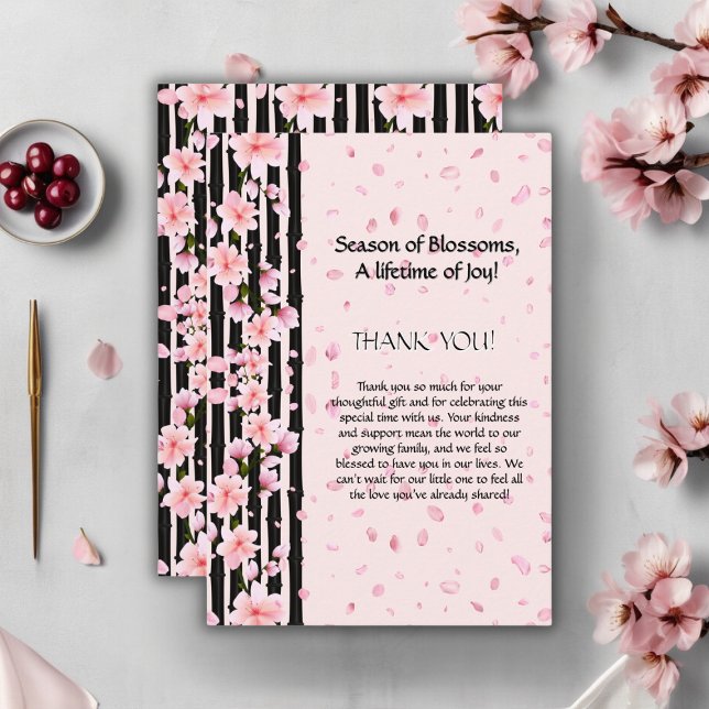 Sakura Spring Cherry Blossoms Baby Shower Thank You Card (Creator Uploaded)