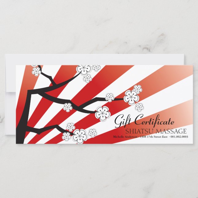 Sakura Sunrise Cherry Blossoms Gift Certificate (Front)