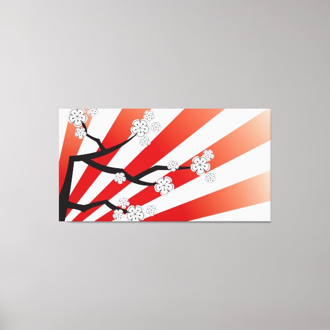 Sakura Sunrise White Cherry Blossoms Flowers Zen Canvas Print (Front)