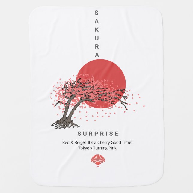 Sakura Surprise: Tokyo's Turning Pink! Baby Blanket (Front)