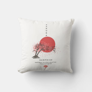 Sakura Surprise: Tokyo's Turning Pink! Throw Pillow