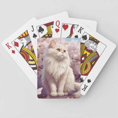 Sakura the Cat in Cherry Blossom Forest Poker Cards
